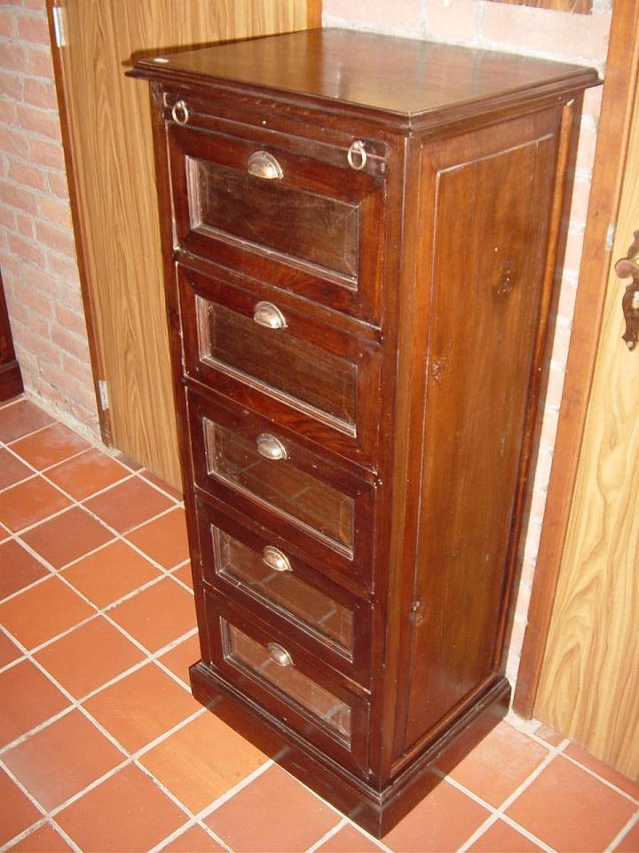 LADEKAST APOTHEKERSKAST - Massief teakhout Flamant 1x5 lades, Ophalen, Wilms, Nieuw, 50 tot 100 cm