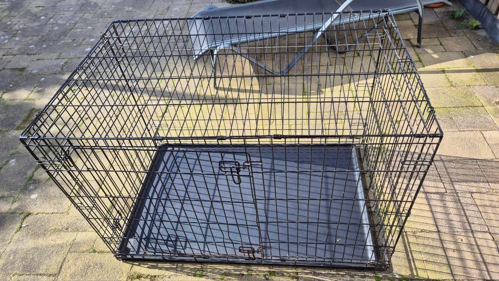 Zwarte grote honden bench 1.20  75  80, Ophalen, Gebruikt, 110 cm of meer, 65 tot 100 cm