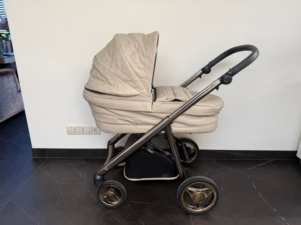 Bebecar kinderwagen 3 in 1 Beige/Goud in hele mooie staat!!!, Kinderen en Baby's, Ophalen of Verzenden, Zo goed als nieuw, Verstelbare duwstang