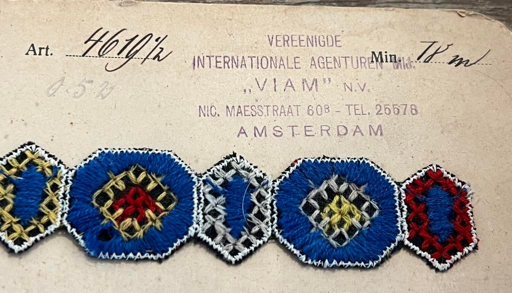 OUDE BORDUUR APPLICATIE gebr Heymann, Ophalen of Verzenden