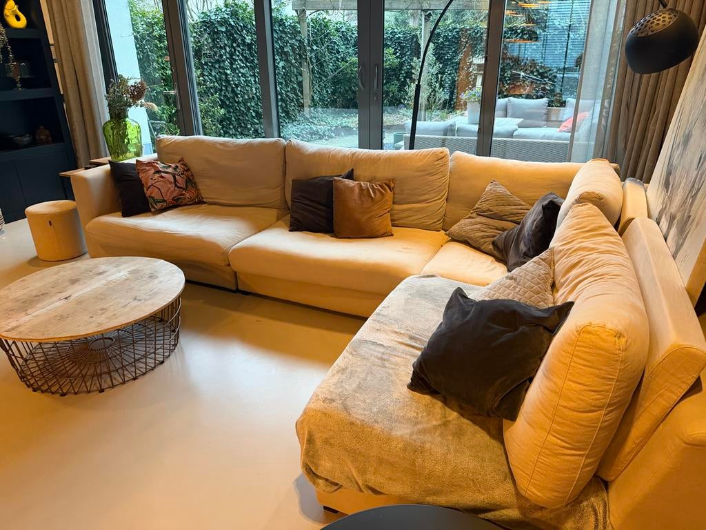 Grote hoekbank (4 delen) gratis af te halen voor donderdag, Ophalen, Gebruikt, 100 tot 125 cm, Hoekbank