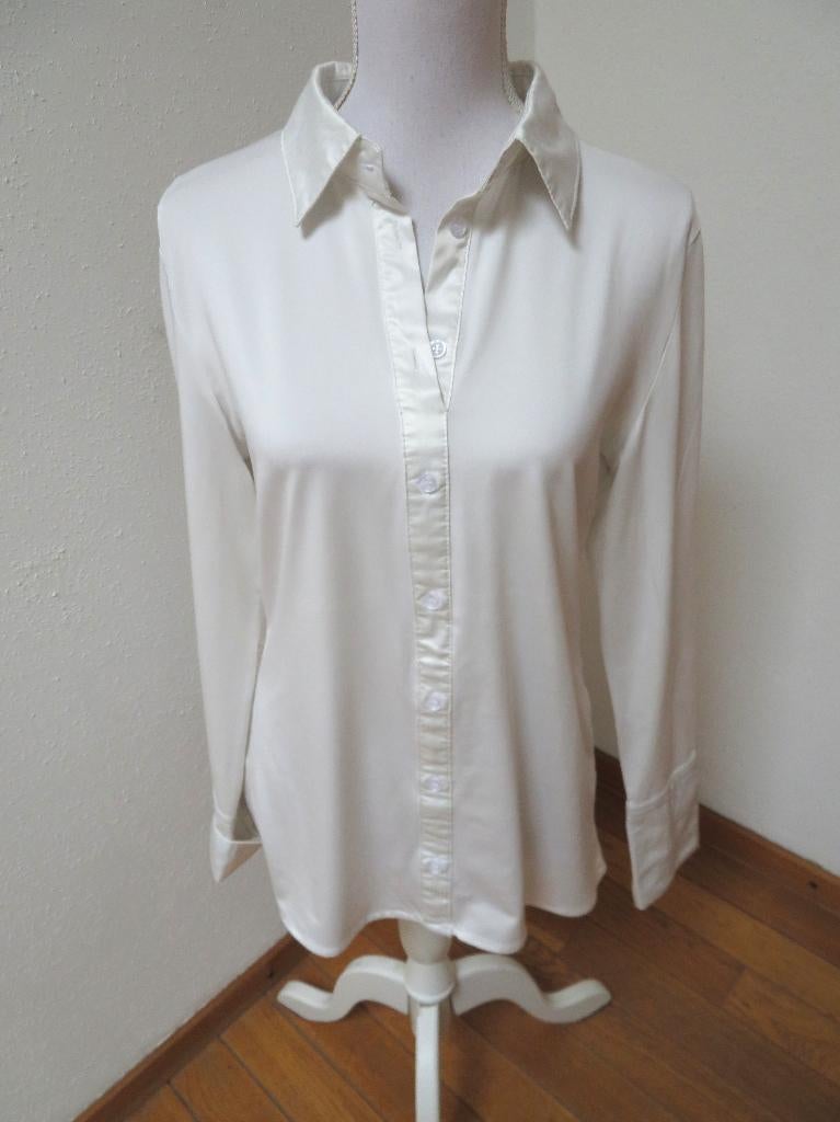 Z93 REBELZ stretch blouse shirt wit M 38/40, Maat 38/40 (M), Wit, Ophalen of Verzenden, Zo goed als nieuw