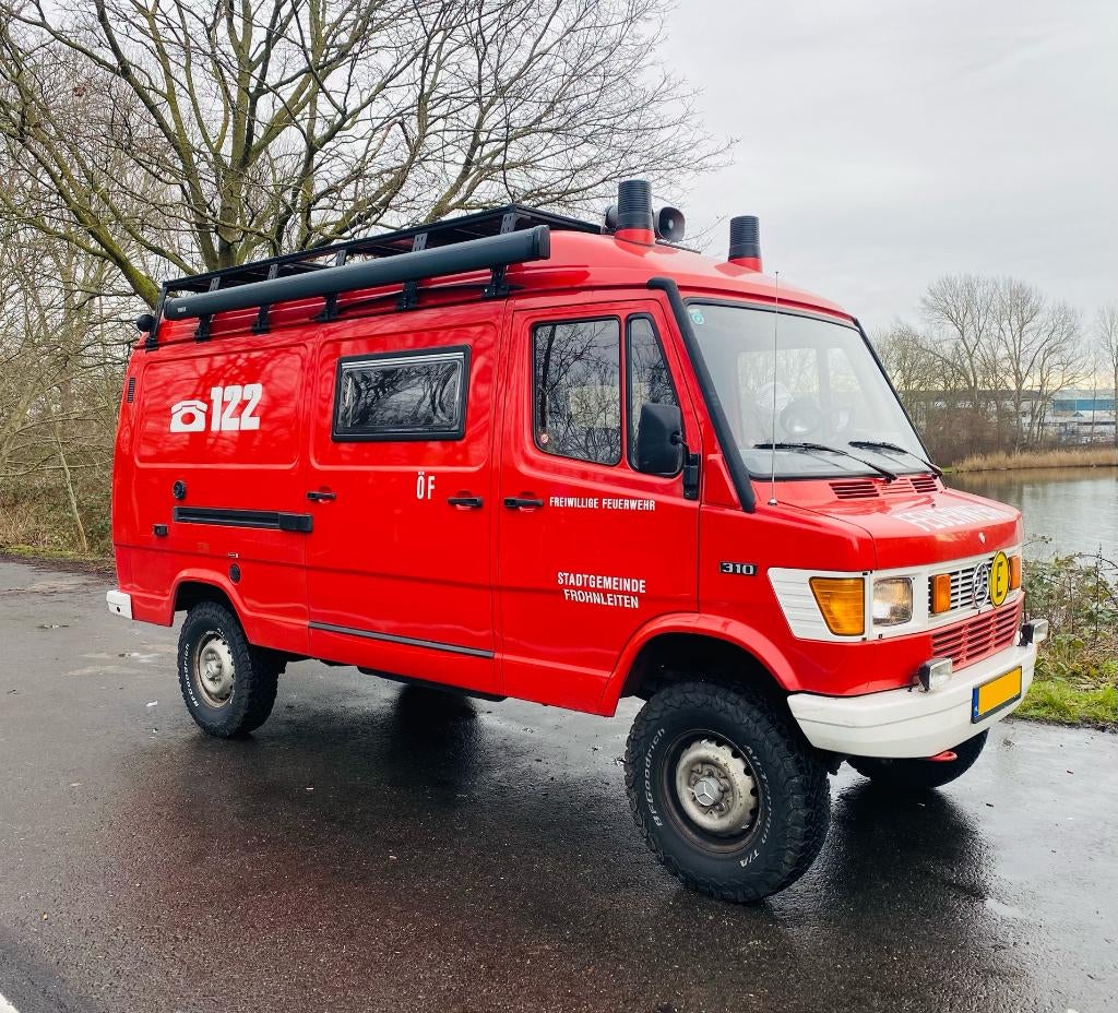 Brandweer Mercedes 310 4x4 '91, 38dkm - Expeditie Camper, Caravans en Kamperen, Campers, Buscamper of Camperbus, Tot en met 2