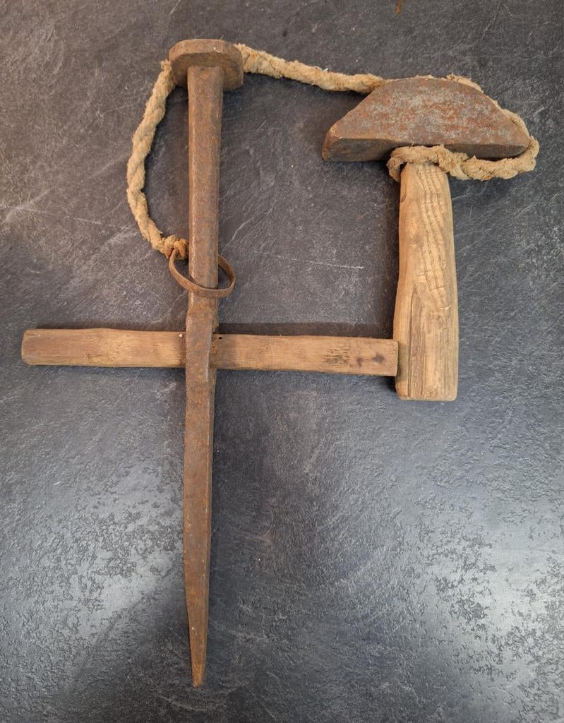 Antieke Haarspit en Haarhamer voor Zeis, Ophalen of Verzenden