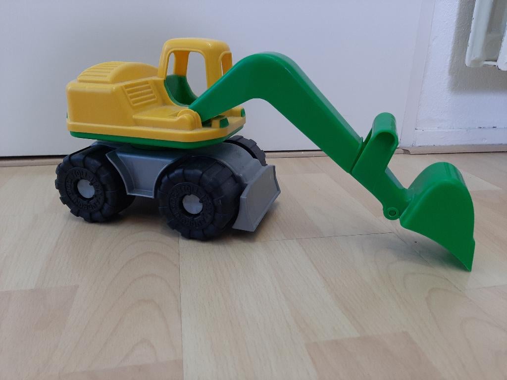 groen gele speelgoed hijskraan, Ophalen, Gebruikt