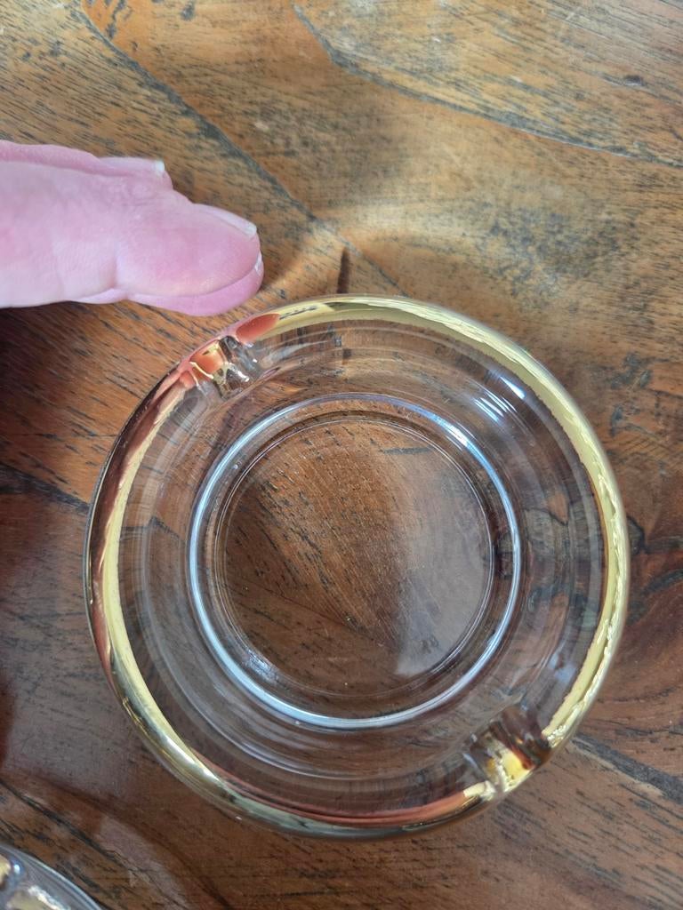 3 glazen oude asbakken, Ophalen of Verzenden