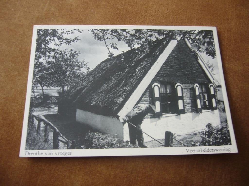 DRENTHE VAN VROEGER  =  VEENARBEIDERSWONING, Verzamelen, Ophalen of Verzenden, 1960 tot 1980, Ongelopen, Drenthe