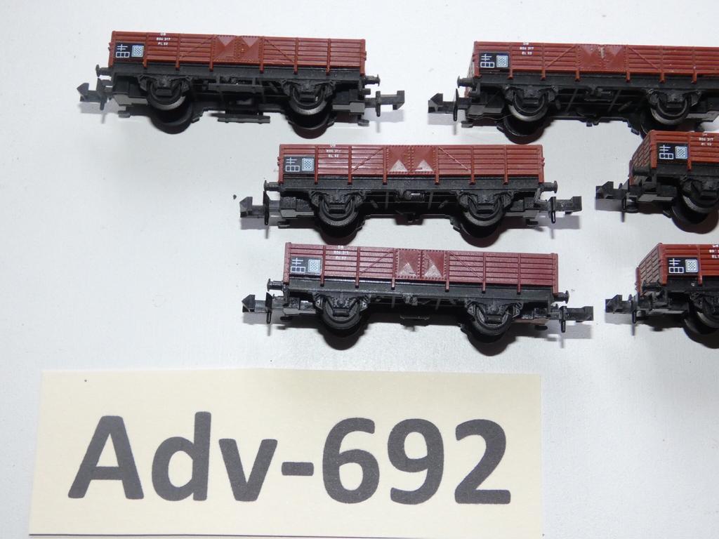 Adv-692 N Spoor Lagebakwagons 13251 Minitrix Ei-027, Gebruikt, Gelijkstroom, Trix, Wagon