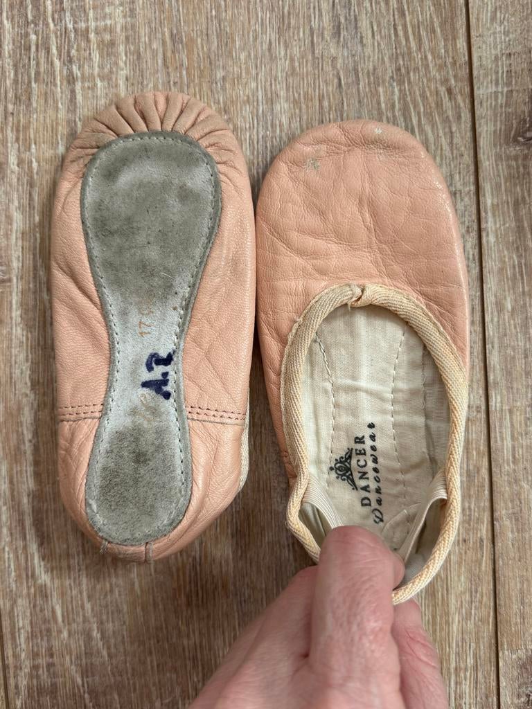 Roze Leren Balletschoenen - Maat 27, Ophalen of Verzenden, Gedragen, Roze, Dansschoenen