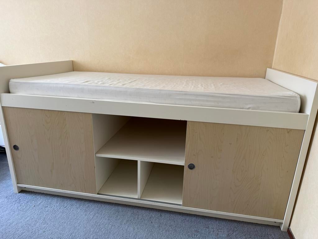 Ikea Hoogslaper met opbergruimte 90x200cm, Ophalen, Gebruikt, Hoogslaper