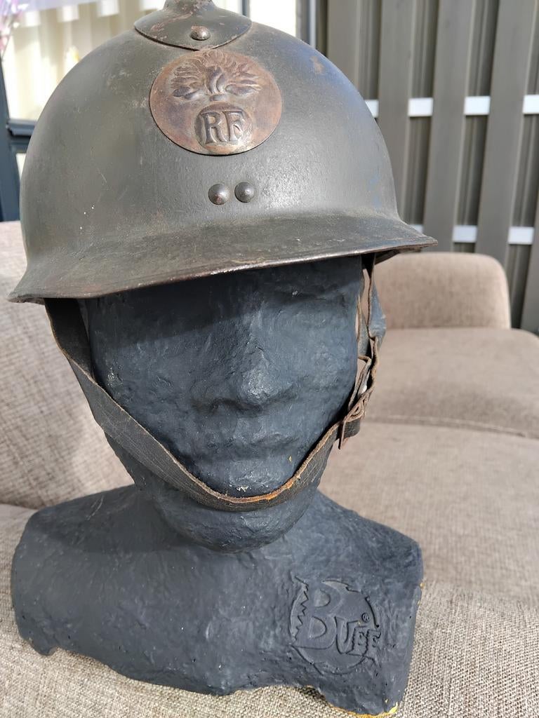 Originele Franse Adrian helm WO2, Ophalen of Verzenden, Landmacht, Overige gebieden, Helm of Baret