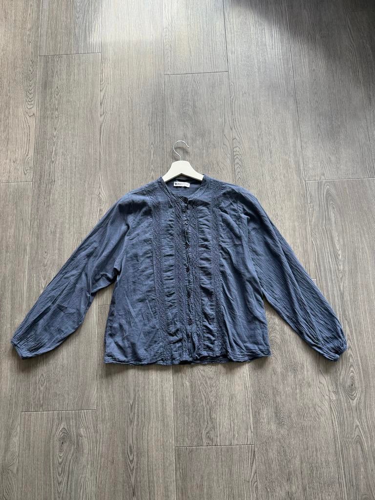 Leuke blauwe blouse van Beaustore, maat XS, ZGAN!, Ophalen of Verzenden, Zo goed als nieuw, Maat 36 (S), Blauw