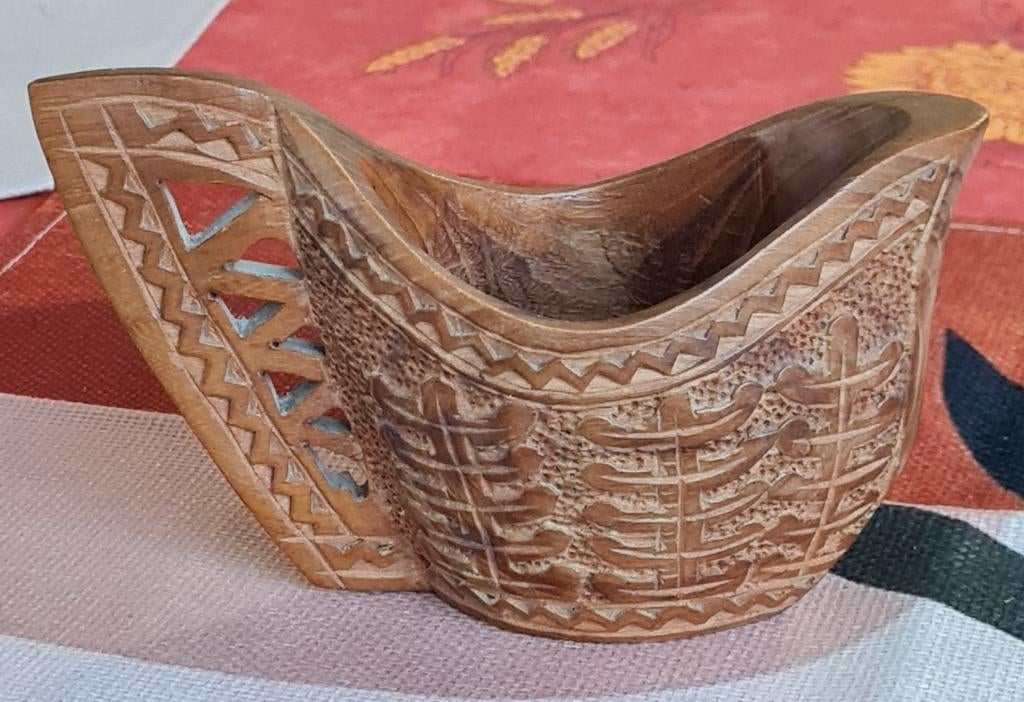 Mooie houten huwelijksbeker / bruidsbeker, Antiek en Kunst, Ophalen of Verzenden