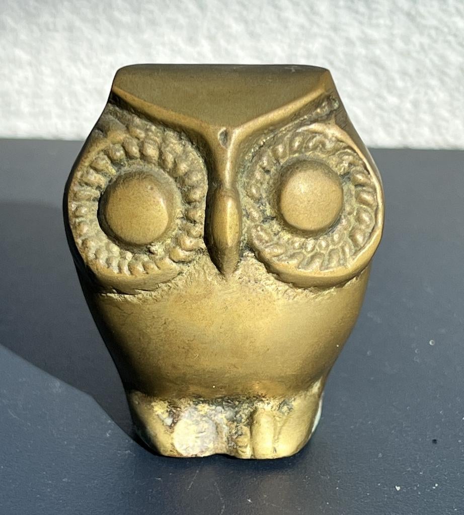 Prachtige Mid-Century Modern Messing Uil, Antiek en Kunst, Ophalen of Verzenden