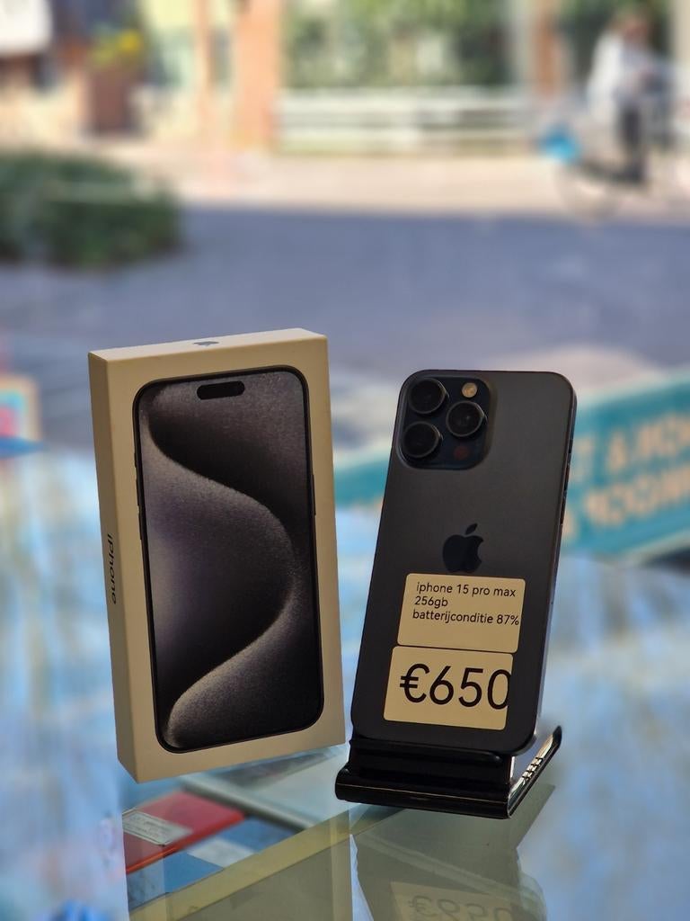 Iphone 15 pro max.    256 GB.     2 jaar garantie, 256 GB, Zwart, IPhone 15 Pro Max, Ophalen of Verzenden