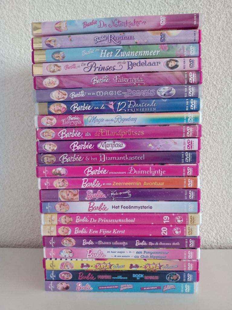 BARBIE DVD’S (22 stuks), Europees, Gebruikt, Tekenfilm, Ophalen of Verzenden