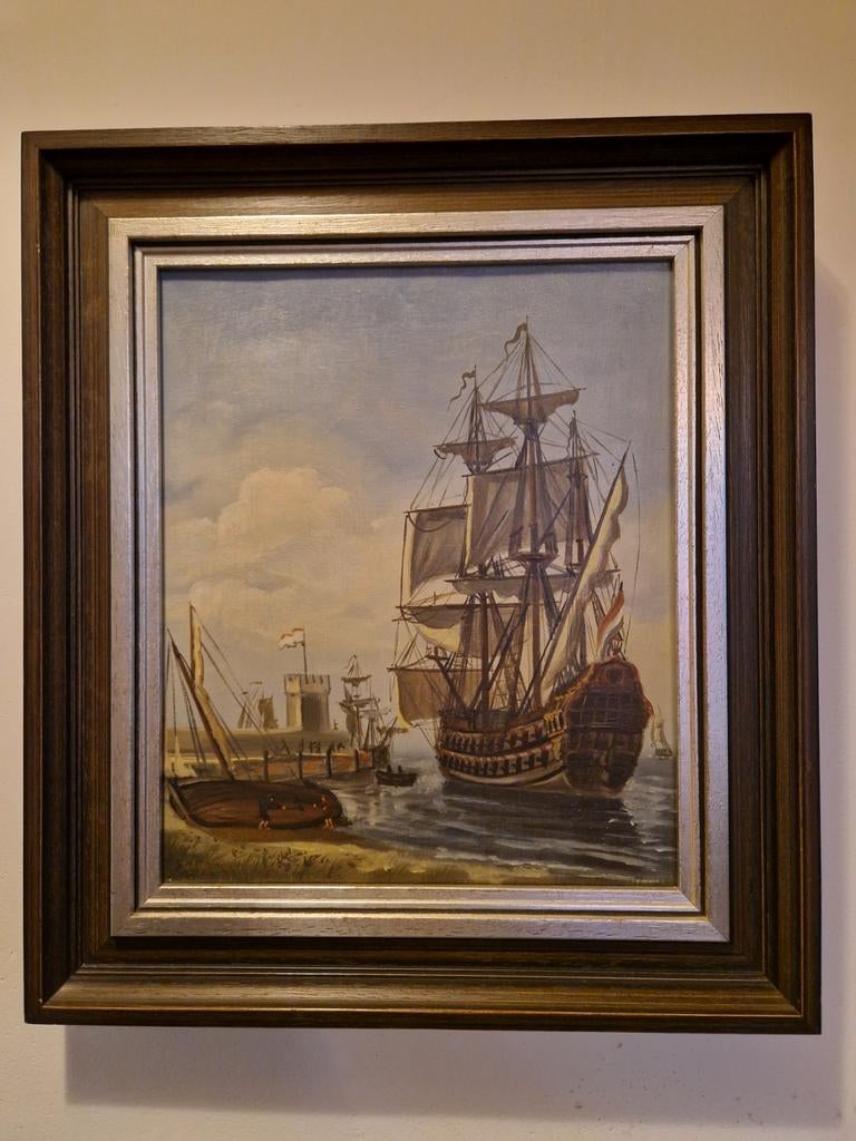 2 VOC schepen schilderijen, Antiek en Kunst, Ophalen of Verzenden