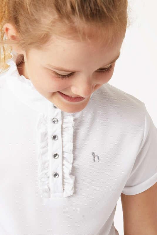 Horze wedstrijdshirt Christel Wit maat 128, 140, 152 of 164, Dieren en Toebehoren, Paardrijkleding, Kinderen, Dressuur, ., Nieuw
