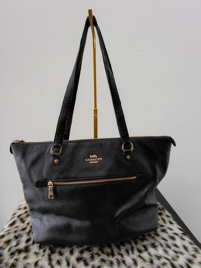 Coach Handtas Zwart met Gouden Details, Ophalen of Verzenden, Gebruikt, Zwart, Handtas