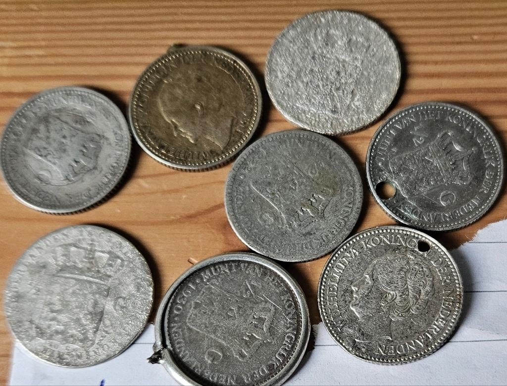 8x halve guldens nederland zilver, ½ gulden, Zilver, Koningin Wilhelmina, Verzenden