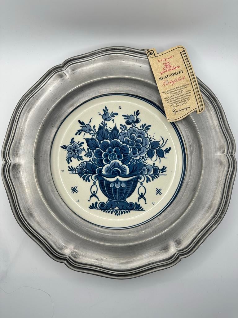 Delfts Blauw sierbord met tinnen rand - Royal Goedewaagen, Ophalen