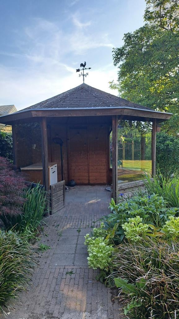 Houten prieeltje met glas en hor, Tuin en Terras, Ophalen