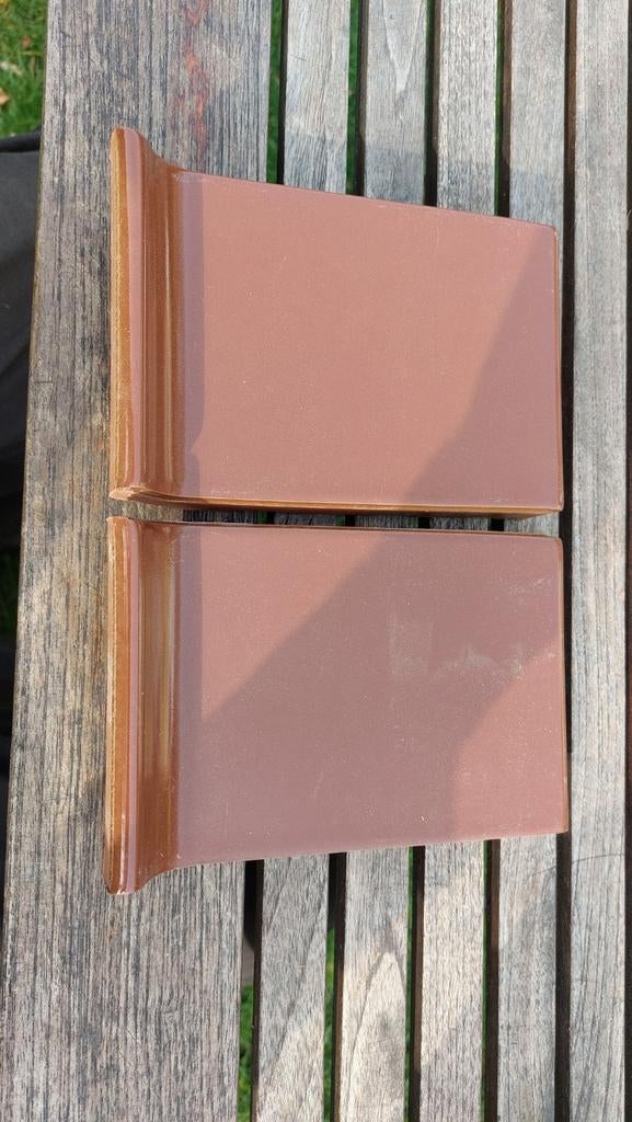 2 Bruine Raamdorpels - Keramiek, Ophalen, Gebruikt, Keramiek, Overige typen