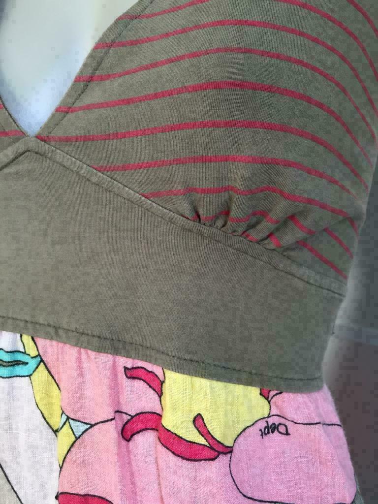 B281 Dept jurk linnen olijf-groen Maat XS=34 jurkje roze, Kleding | Dames, Jurken, Ophalen of Verzenden, Zo goed als nieuw, Knielengte