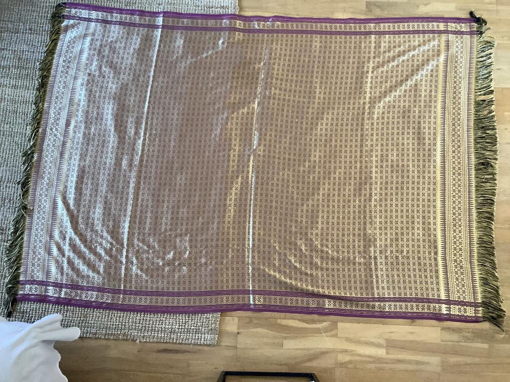 Grote songket met gouddraad geweven stof Sumatra, 2,25 meter, Ophalen