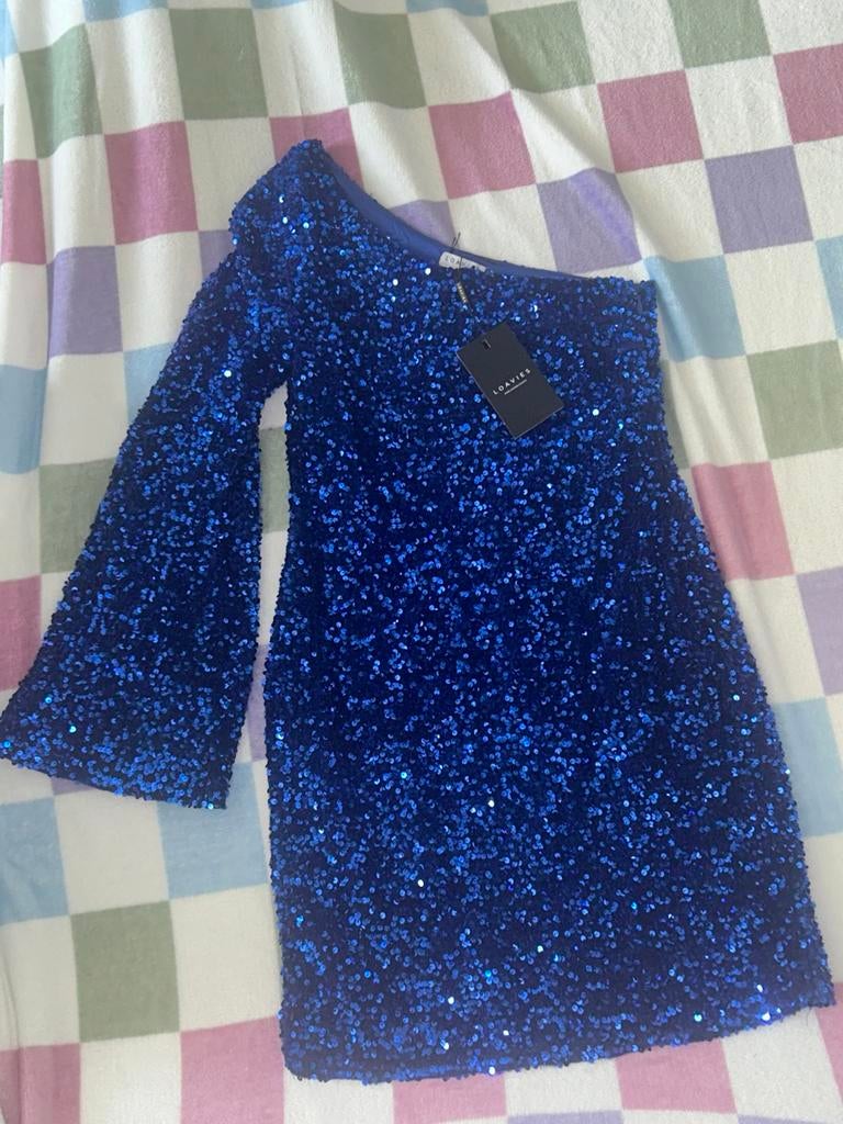 Loavies glitterjurk blauw, maat XL, Blauw, Maat 46/48 (XL) of groter, Nieuw, Ophalen of Verzenden