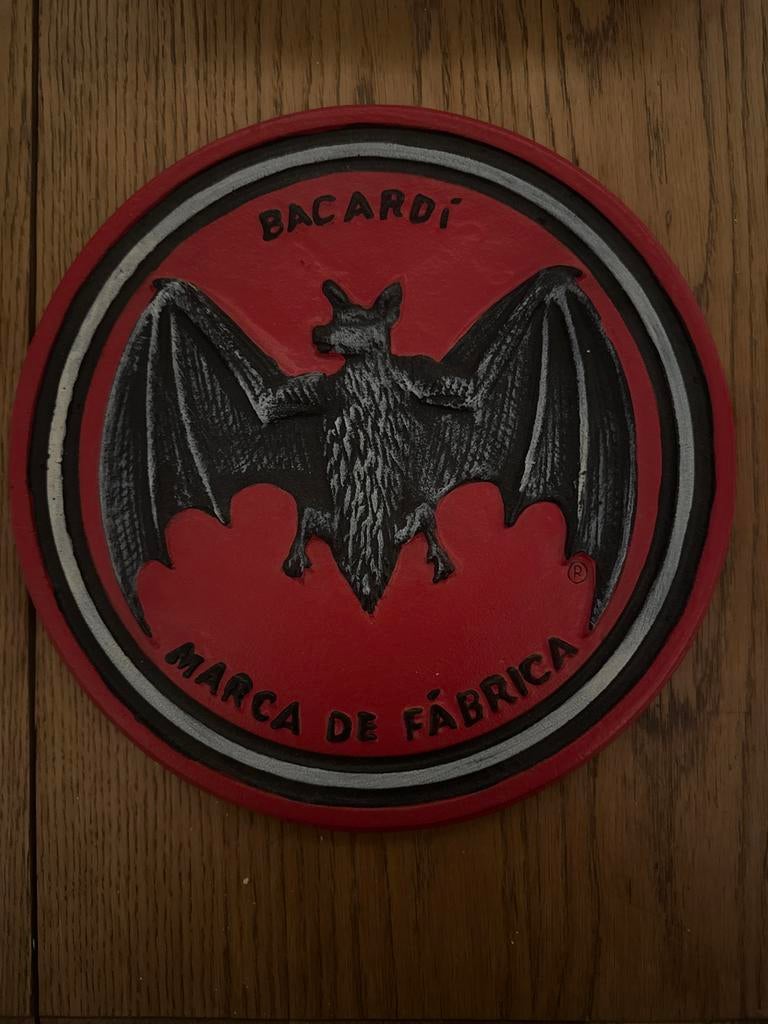 Bacardi Schilt Zwaar Diameter 31 cm, Ophalen of Verzenden, Gebruikt, Reclamebord