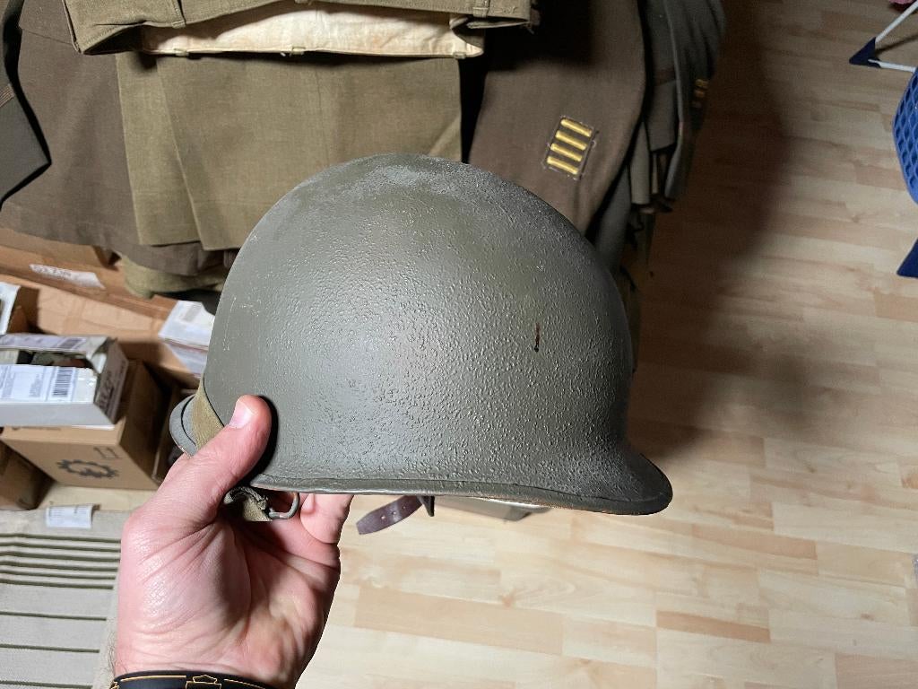 WW2 US, metaal, helmet M1 Mc Cord, Verzamelen, Ophalen of Verzenden, Landmacht, Amerika, Helm of Baret