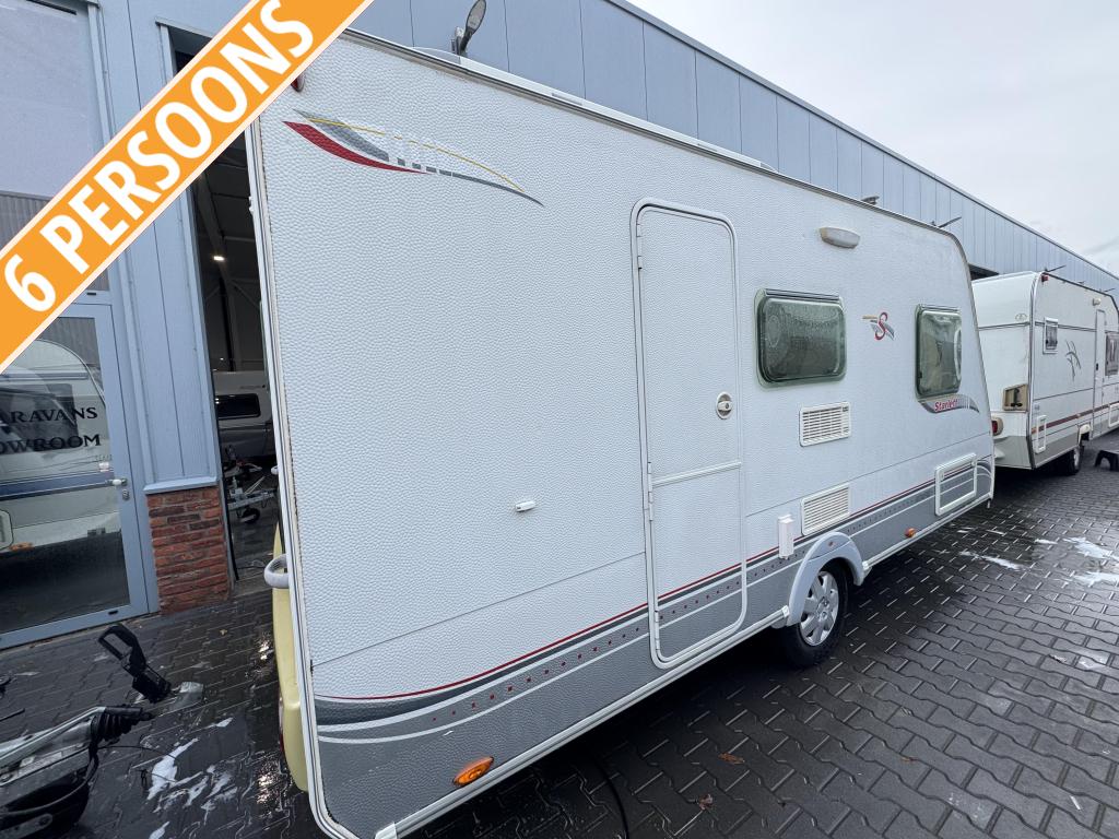 Sterckeman Starlett 470 PE / 6 persoons / voortent, Caravans en Kamperen, Caravans, Dwarsbed, Sterckeman, Bedrijf, Treinzit