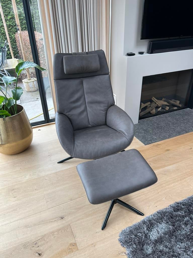 Luxe Prominent Relaxfauteuil | Leer | Nieuwstaat, Huis en Inrichting, Fauteuils, Ophalen, Zo goed als nieuw, 50 tot 75 cm, Leer
