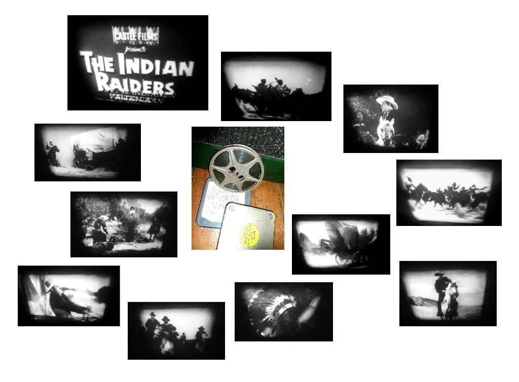 8mm film N8 THE INDIAN RAIDERS 1940s castle zw w silent, Audio, Tv en Foto, Filmrollen, Ophalen of Verzenden, 8mm film