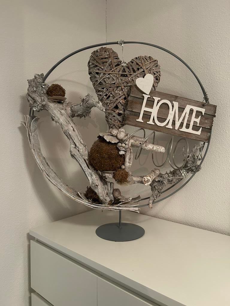 Mooie decoratie op standaard, Huis en Inrichting, Woonaccessoires | Kransen, Zo goed als nieuw, Ophalen