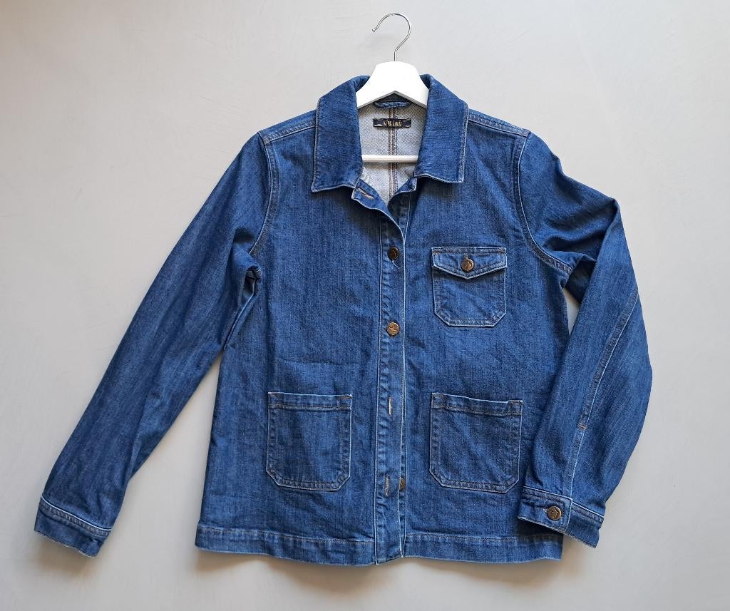 King Louie denim jasje maat L, Blauw, Maat 42/44 (L), Ophalen of Verzenden, Zo goed als nieuw