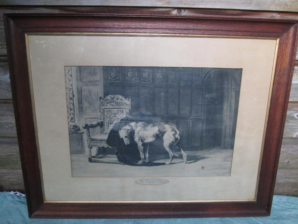 Afbeelding van Briton Riviere - The Empty Chair 61,5 x 79 cm, Ophalen