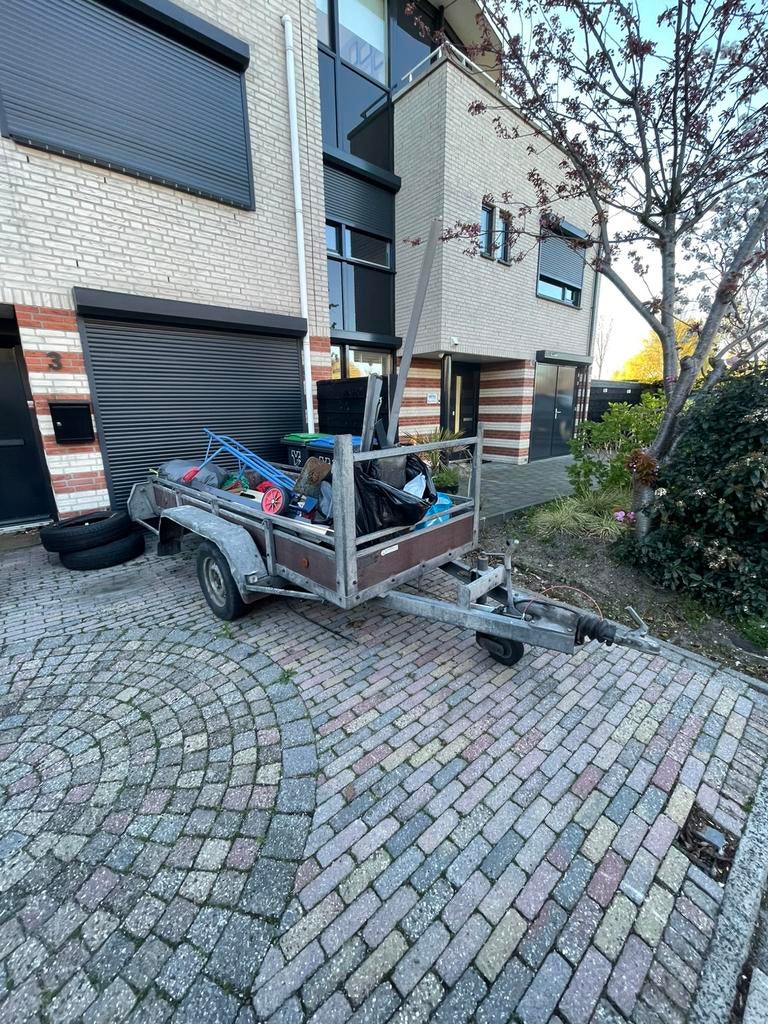 Geremde dubbel asser aanhanger 750 kg opknapper, Auto diversen, Ophalen of Verzenden, Gebruikt