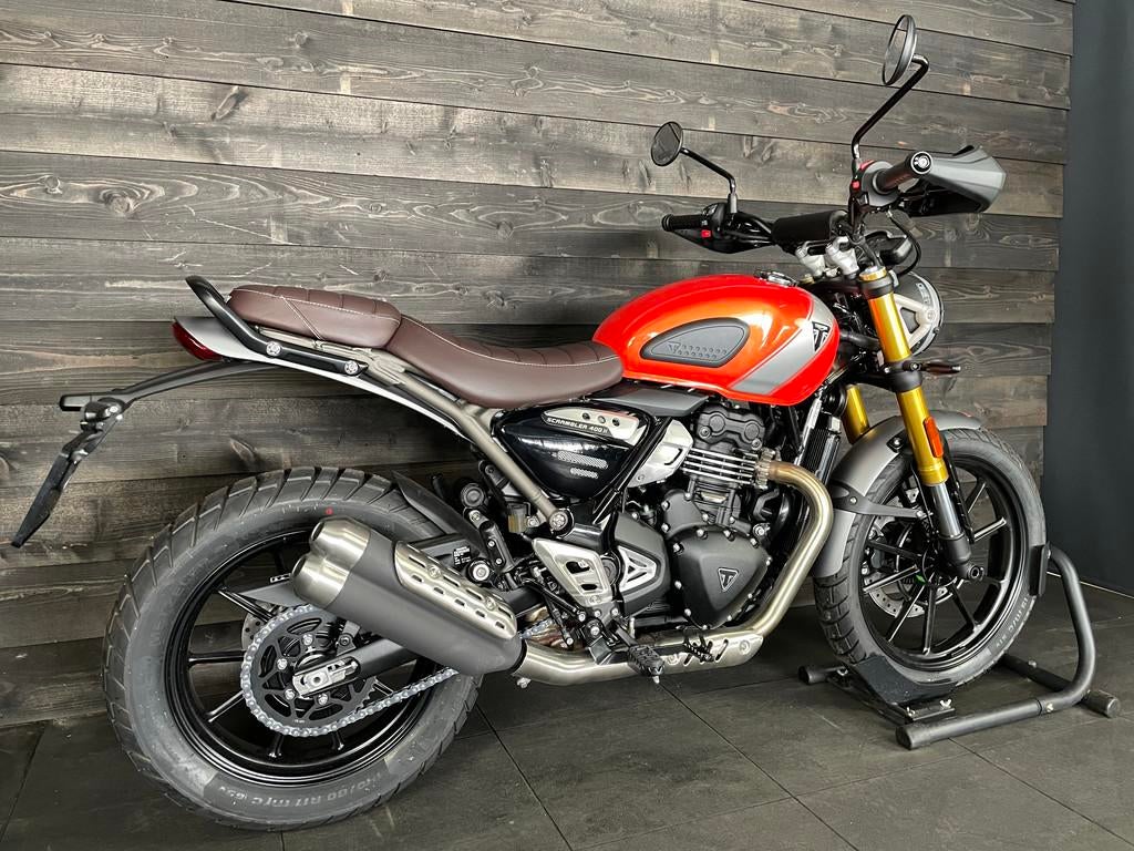 Triumph SCRAMBLER 400 X BAJA ORANGE (bj 2026), Bedrijf, 398 cc, Toermotor, 12 t/m 35 kW