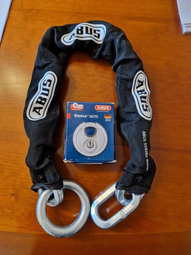 ABUS Kettingslot met Diskus slot - Hoogwaardige beveiliging, Ophalen of Verzenden, Gebruikt, Kettingslot