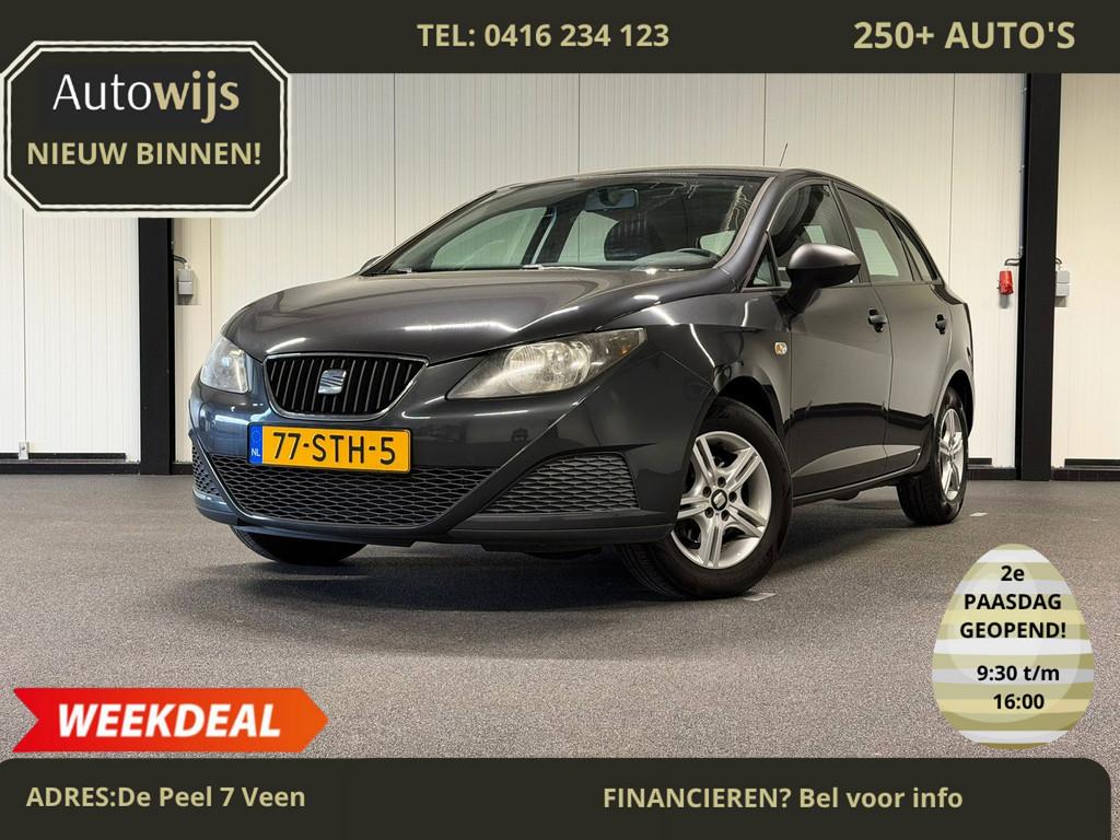 Seat Ibiza ST 1.2 Club|NL AUTO|APK 12-2026|114DKM|AIRCO, Voorwielaandrijving, Euro 5, Stof, Zwart