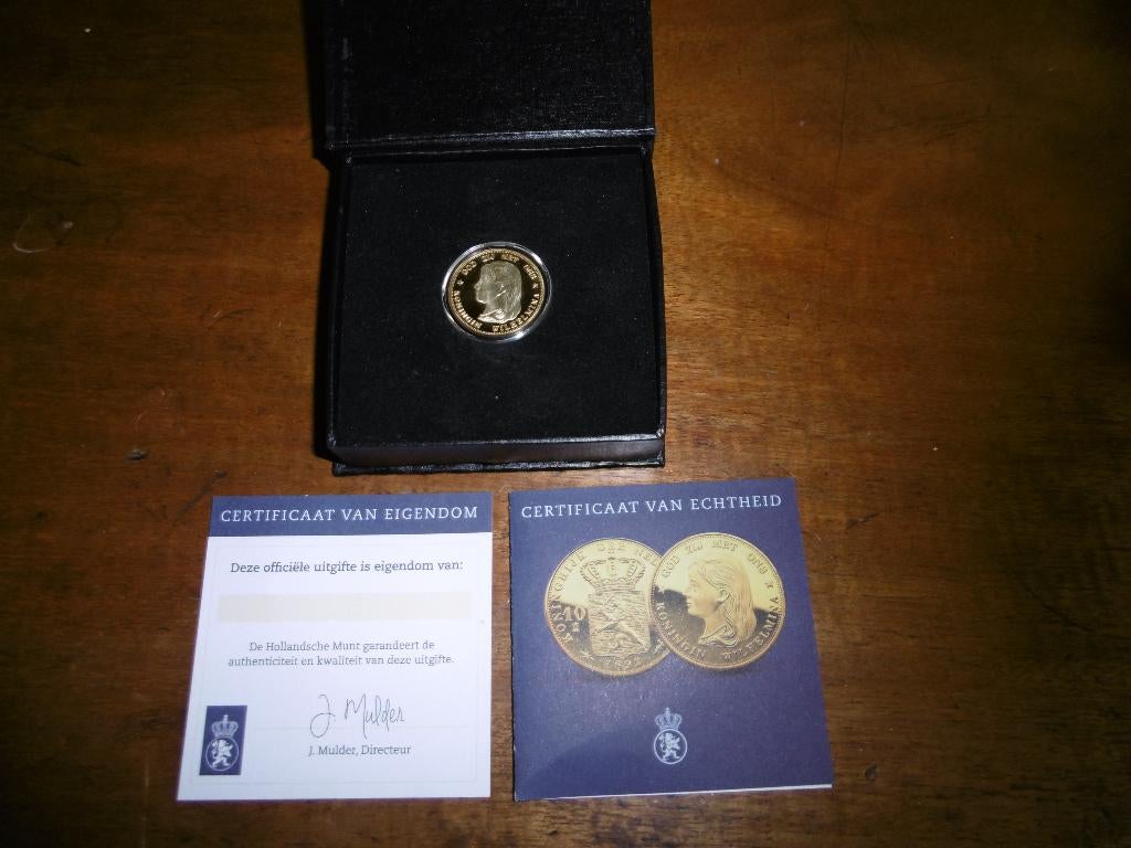 Gouden tientje., Ophalen, Setje, Goud, Koningin Wilhelmina