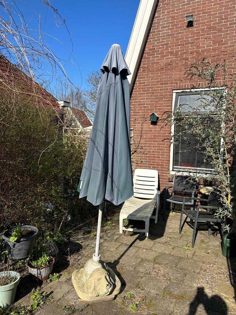 Gratis parasol af te halen (houder stuk), Tuin en Terras, Parasols, Ophalen, Gebruikt, Minder dan 1 meter, Stokparasol