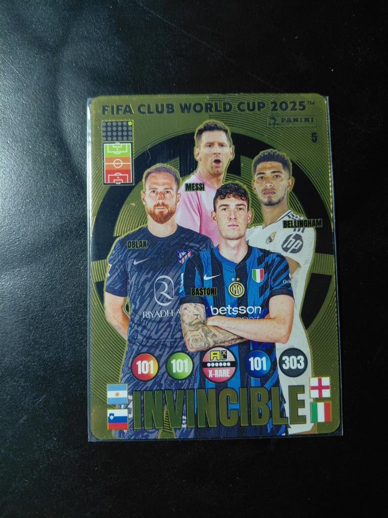 Invincible (lionel messi/bellingham/oblak/bastoni) panini, Ophalen of Verzenden, Nieuw, Buitenlandse clubs, Poster, Plaatje of Sticker