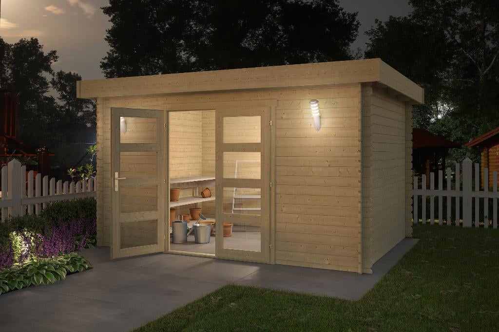 Blokhut Mikkel 380x275 Onbehandeld vuren, Verzenden, Nieuw