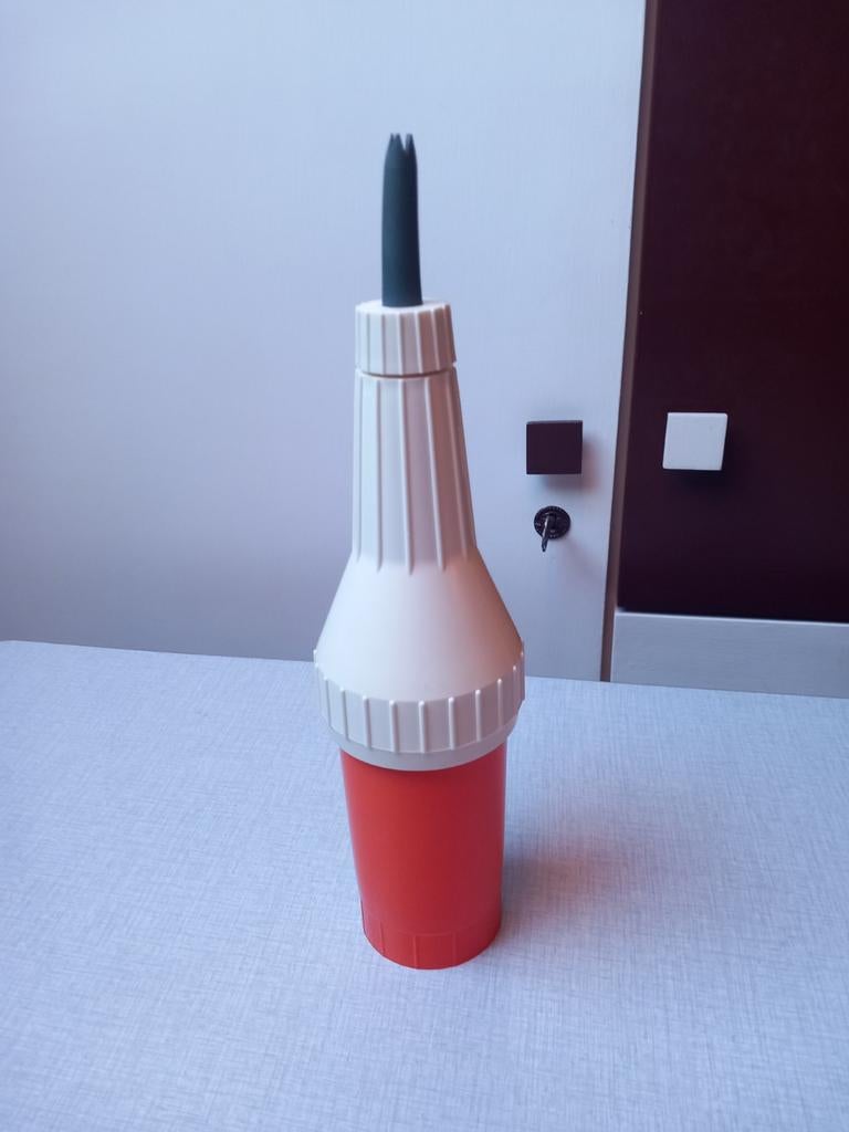 Vintage oranje slagroomspuit, Ophalen of Verzenden, Gebruikt