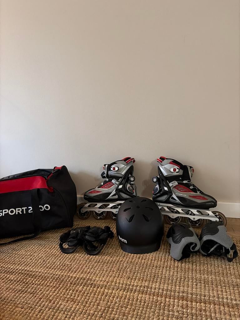 Rollerblade skeelers met bescherming en tas, Sport en Fitness, Skeelers, Overige merken, Dames, Ophalen of Verzenden, Zo goed als nieuw