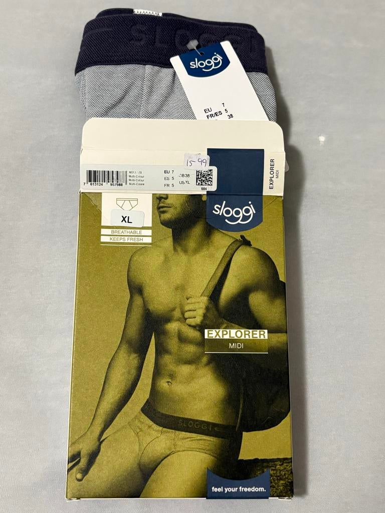 Sloggi Explorer Midi Heren Slip - XL Grijs, Ophalen of Verzenden, Grijs, Slip