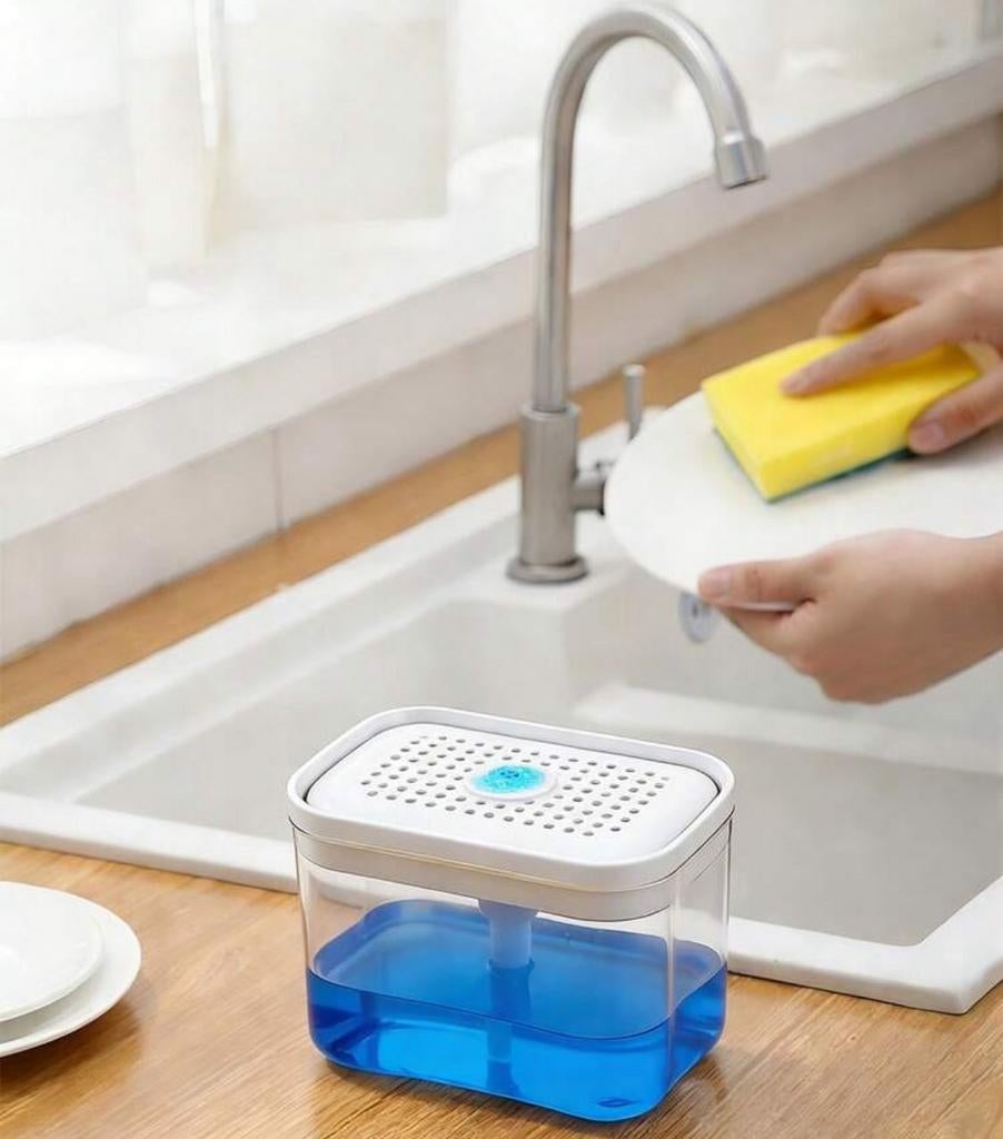 Zeepdispenser met Sponshouder - Nieuw!, Ophalen of Verzenden, Nieuw